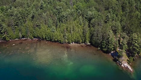 Drone-aerial-shot-of-Ompah,-Ontario-Highlands-Of-Canada