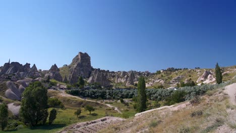 POV-Pan-Right-View-Of-Gerome-Landscape,-Cappadocia,-Turkey