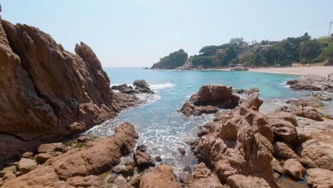 Cala-San-Frances-,-Blandas-Girona-Costa-Brava-,-Beach,-Road-To-The-Sea,-Mediterranean