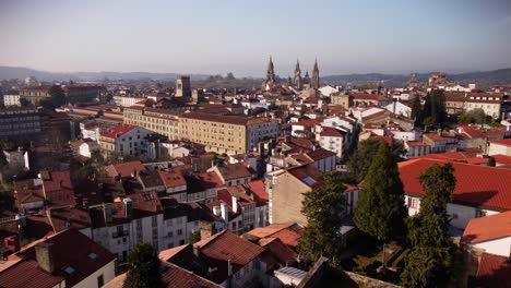 Aerial-views-of-San-Pedro-street-in-Santiago-de-Compostela