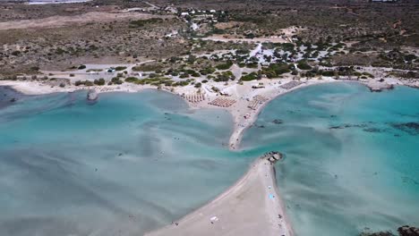 Elafonisi-beach-in-Crete-with-shallow-waters-surrounding-the-shore