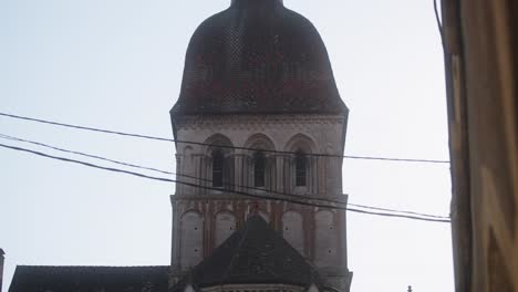 Historic-cathedral-tower-in-Beaune-France