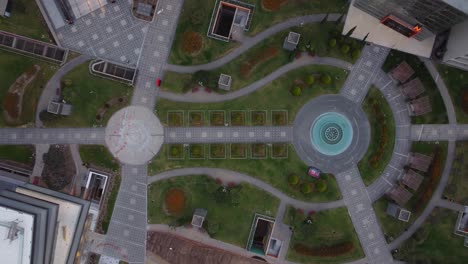 Topdown-drone-footage-of-"The-University-Of-Lima"-in-Peru
