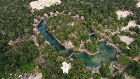 Drone-Panoramic-view-of-Zamna-hotel-resort-Mexico