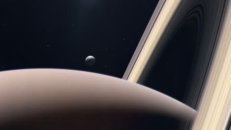 Saturnmond-Enceladus,-Der-Hinter-Dem-Gasriesenplaneten-Aufgeht