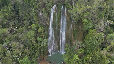 AERIAL:-Drone-shot-revealing-entire-waterfall