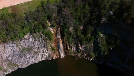 Drone-Shot-of-Waterfall-in-VA