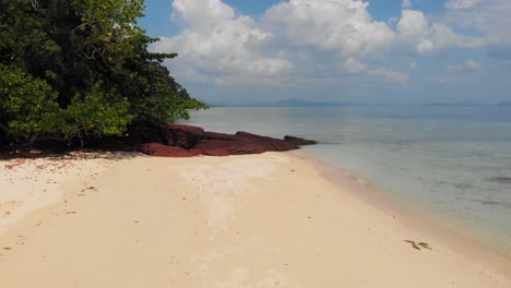 Dolly-shot-of-exotic-beach-on-paradise-island-on-Andaman-Sea-in-Thailand---Koh-Kradan