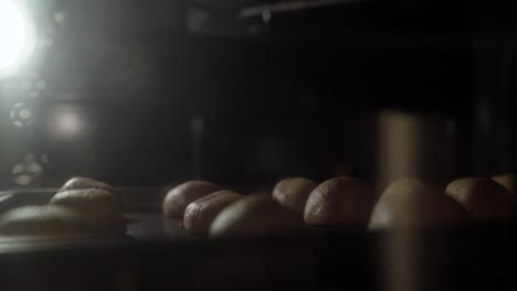Awesome-time-lapse-of-a-tray-of-cookies-baking-and-forming-in-the-oven
