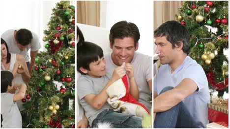 Familia-Divirtiéndose-En-Navidad