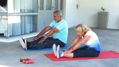 Senior-couple-doing-stretching-exercise