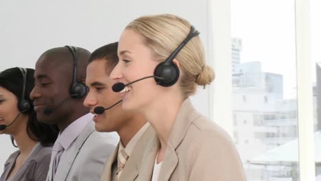 Multiethnic-business-people-with-headset-on