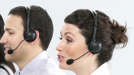 Portrait-of-businesspeople-working-hard-in-a-call-centre
