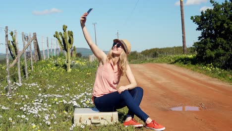 Woman-taking-selfie-with-mobile-phone-4k