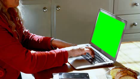 Mature-woman-using-laptop-at-home-4k