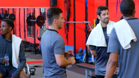 Athletes-talking-to-each-other-after-a-workout-4k