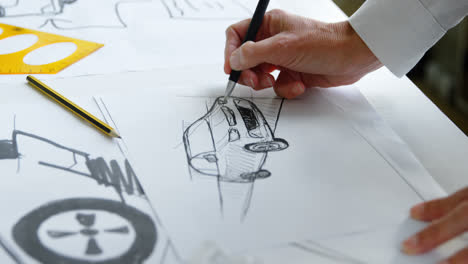Autodesigner-Zeichnen-Autodesign-Im-Büro-4k