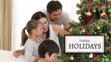 Felices-Fiestas-Contra-La-Familia-Decoran-El-árbol-De-Navidad-4k