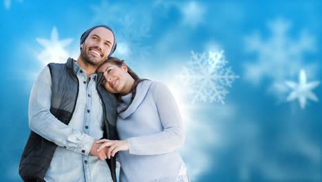 Winter-couple-with-snowflakes-falling
