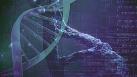 Wissenschaftliche-Komposition-Animierte-DNA-Kombiniert-Mit-Einem-Foto-Von-DNA