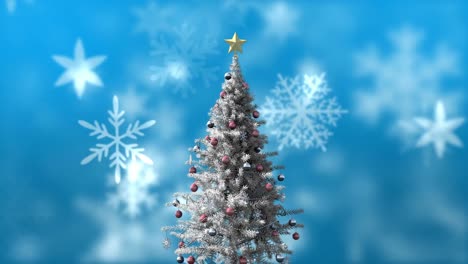 Christmas-tree-and-falling-snowflakes