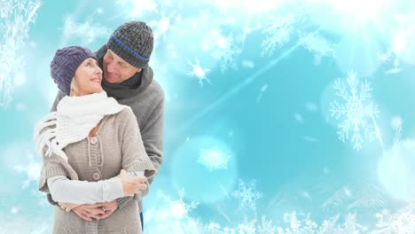 Winter-couple-with-snowflakes-falling
