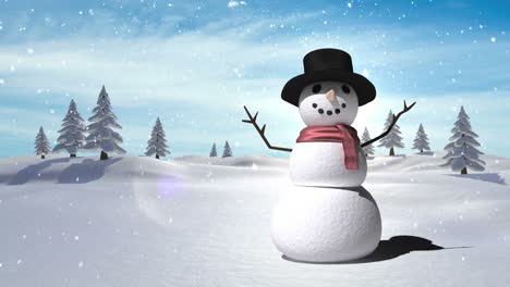Snowman-with-Christmas-Winter-landscape