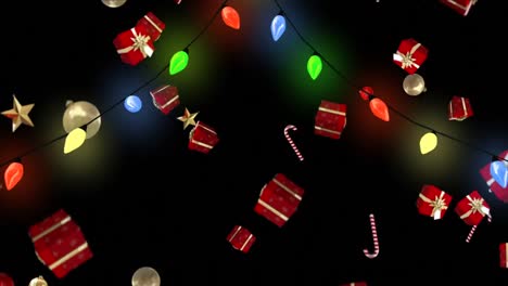 Weihnachtsbeleuchtung-Und-Fallende-Geschenke-Und-Dekorationen