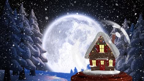 Christmas-animation-of-Christmas-house-in-forest-4k
