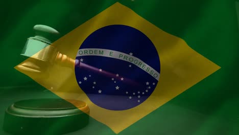 Digitale-Animation-Der-Brasilianischen-Flagge-Und-Des-Hammers-4k