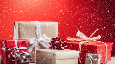 Christmas-animation-of-Christmas-gifts-kept-against-the-red-background-4k