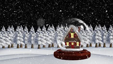 Süße-Weihnachtsanimation-Der-Beleuchteten-Hütte-4k