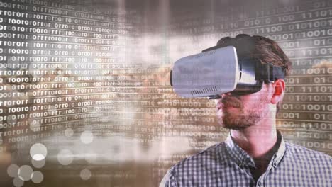 Code-and-technology-interface-with-virtual-reality-headset-on-man