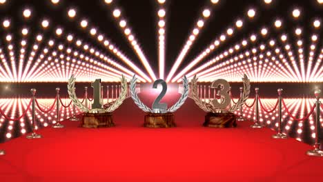 Trophies-on-red-carpet-with-lights-Video