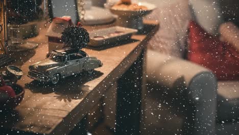 Living-room-with-christmas-decoration-combined-with-falling-snow