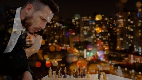 Geschäftsmann-Spielt-Schachvideo