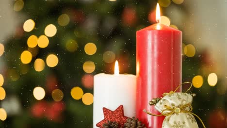 Falling-snow-and-Christmas-candles-decoration