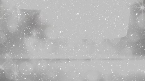 Fallender-Schnee-Mit-Grauem-Hintergrund