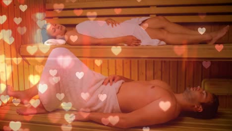 Couple-relaxing-in-sauna