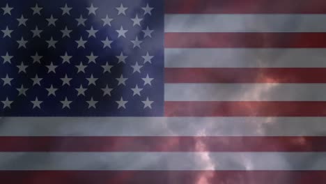 Amerikanische-Flagge-Und-Donner