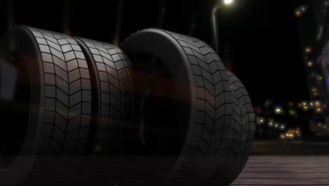 Wheels-on-an-animated-road-background