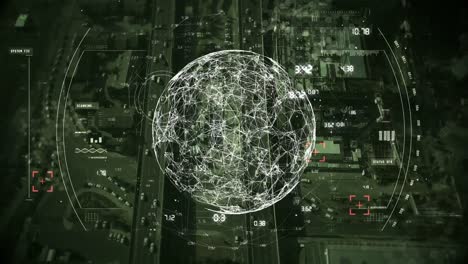 Satellite-animation-with-rotating-globe-