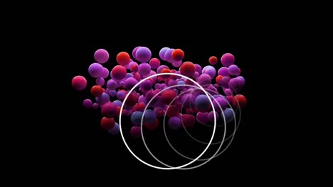 Colorful-balls-with-circle-animation-on-black-background-