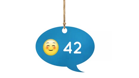 Smiling-emoji-in-a-tied-speech-bubble-4k