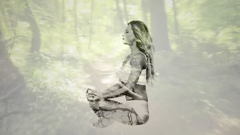 Frau-Meditiert-Mit-Dem-Wald