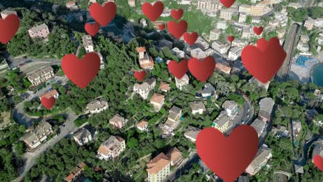 Residential-houses-with-hearts-4k