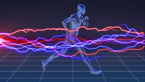 Bunte-Blitze-Und-Digitale-Menschliche-Anatomie