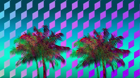 Colorful-palm-tree-and-diamond-pattern