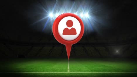 Profile-icon-in-a-map-pin-at-a-stadium