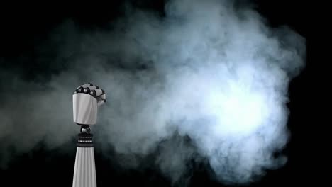 Animation-Eines-Roboterarms-Mit-Rauch